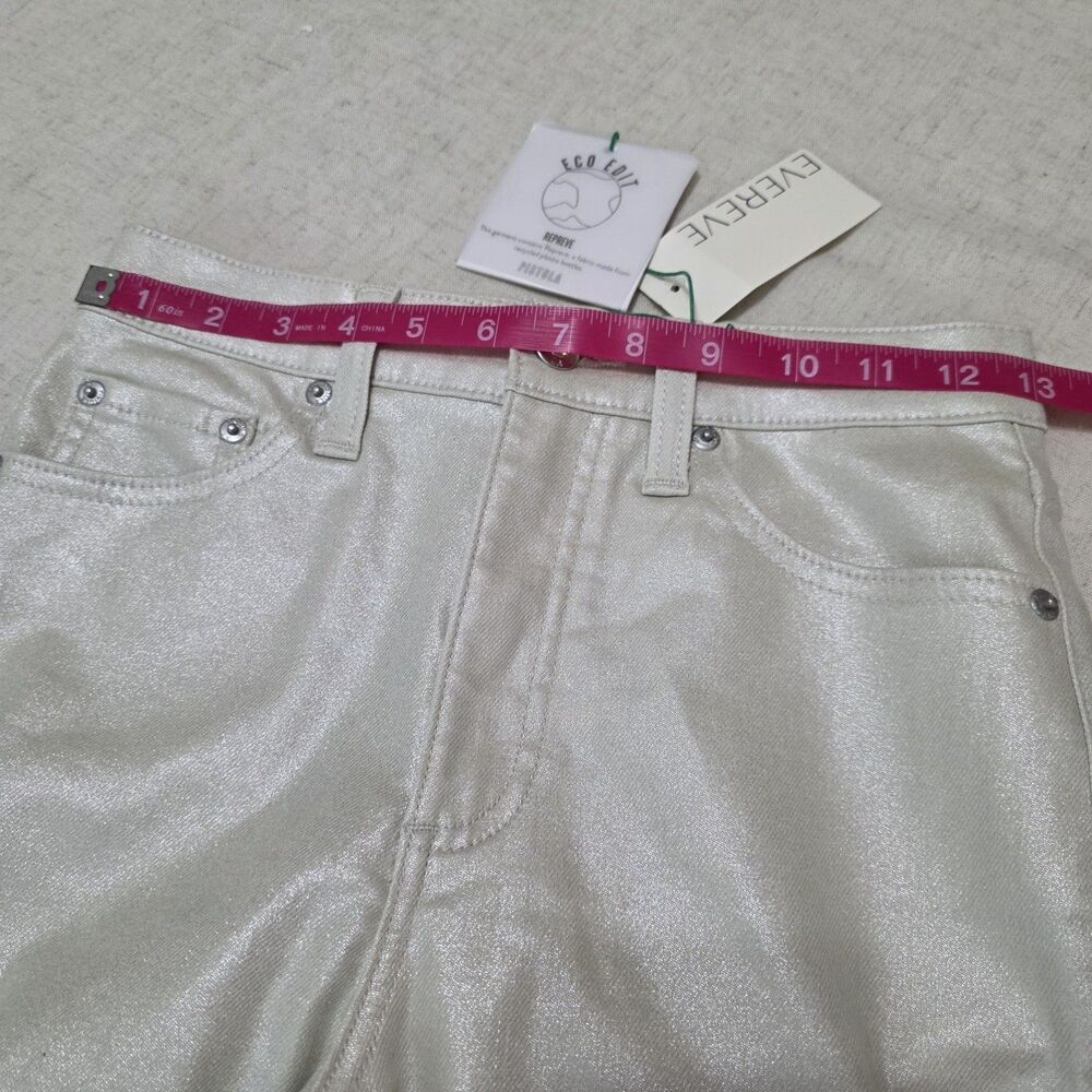 Pistola NWT Lennon High Rise Crop Boot Jeans Size 25 Ivory Luster Coated - Picture 4 of 8